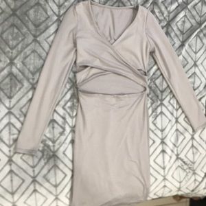 grey long sleeve mini dress 🍭